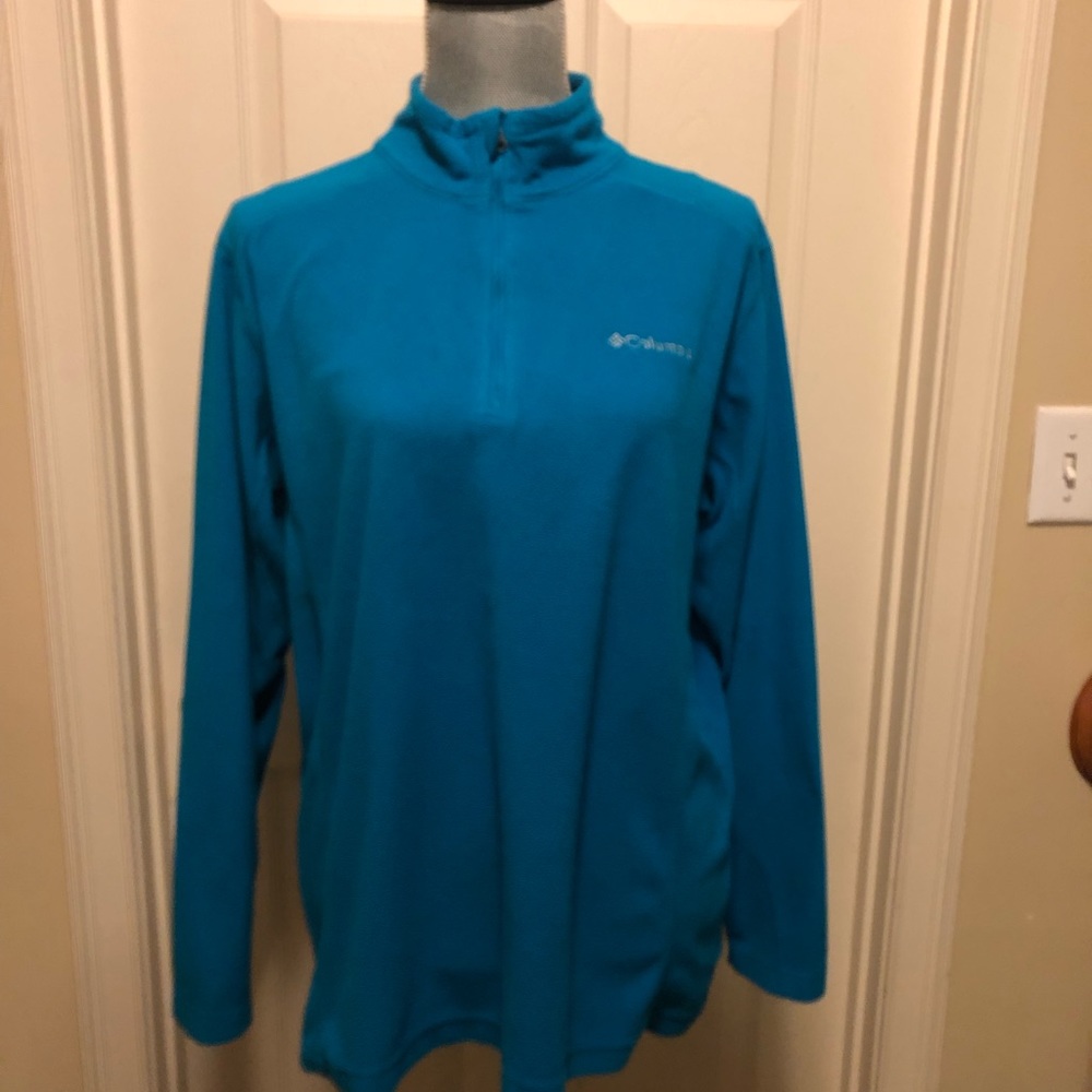 Columbia fleece Quarter zipper, turquoise, size M